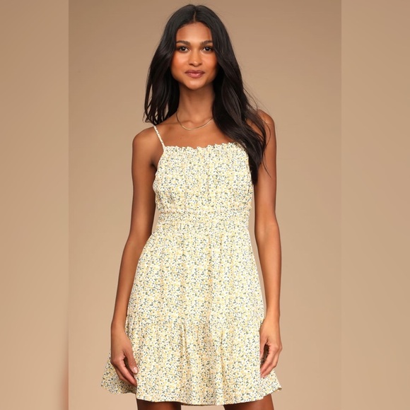 Lulus Tender Thoughts White Multi Floral Ruffled Tiered Mini Dress - Picture 2 of 5